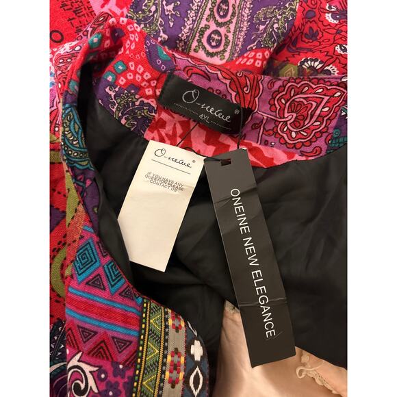 O-nelue Multi-color Jacket/Blazer Women’s 4XL, boho, Cultural Hippie - Picture 8 of 9